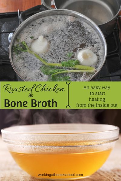 Homemade chicken bone broth
