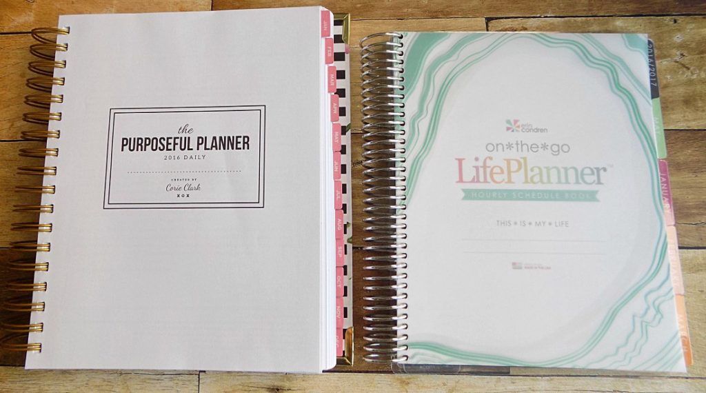 The first pages of The Purposeful Planner and the EC Life Planner