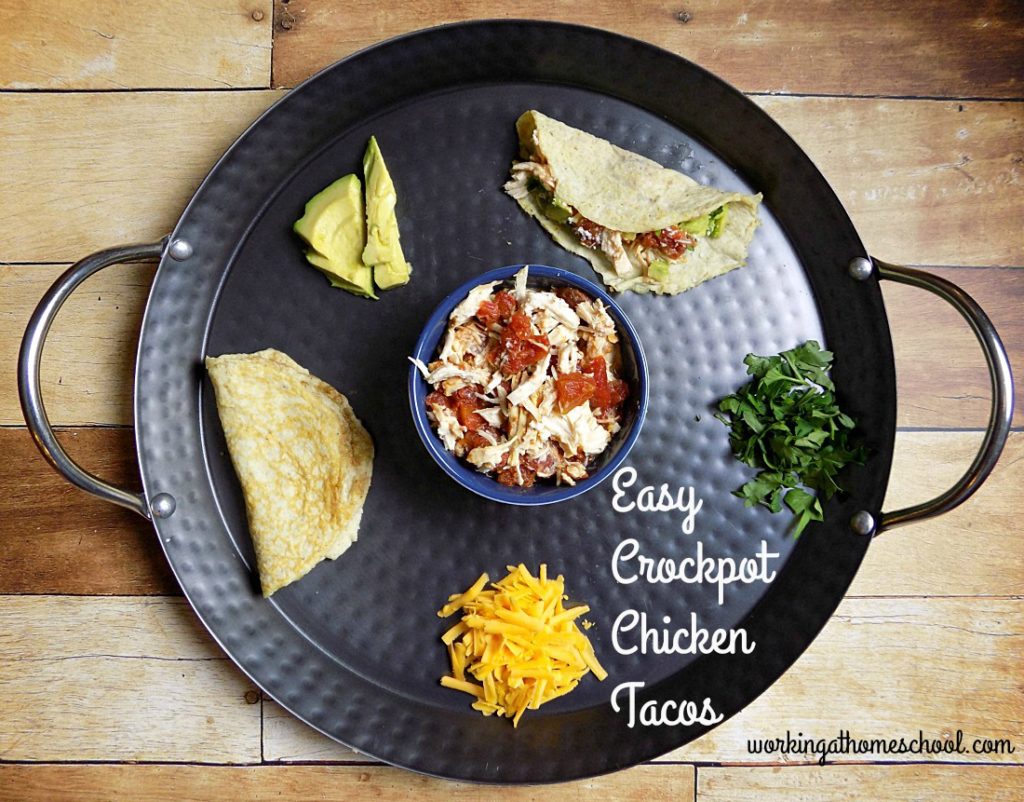 Delicious, easy chicken tacos that work for THM! Less than 5 minutes of prep for the crockpot!