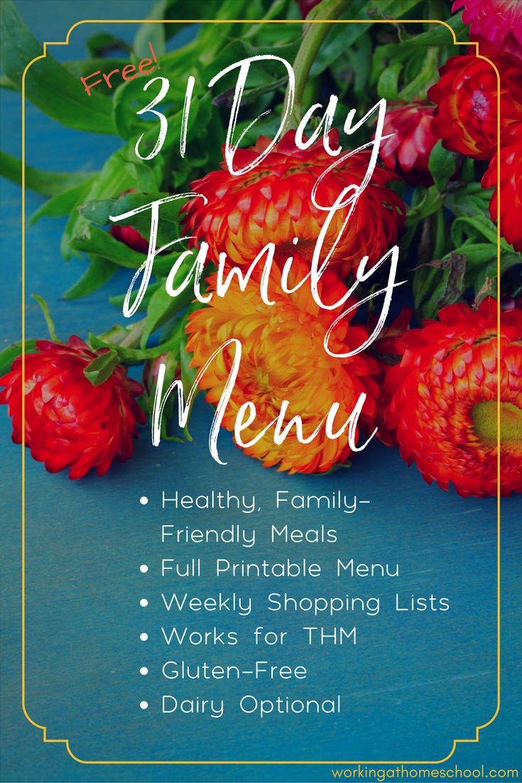 Printable menu for Trim Healthy Mama with shopping lists - these dinners are so good! Works for THM, dairy-free, and gluten-free diets, too!
