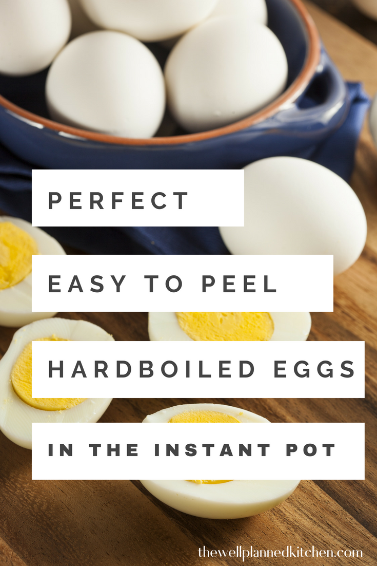 Perfect, easy hard boiled eggs in the Instant Pot! Thee are fast and easy to peel! #lowcarb #trimhealthymama #thm #instantpot #boiledeggs