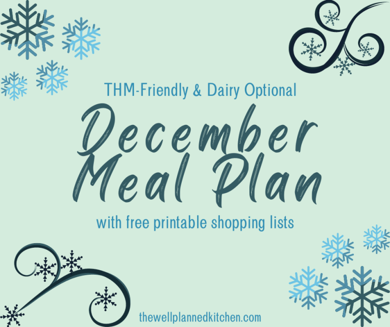 December Monthly Meal Plan