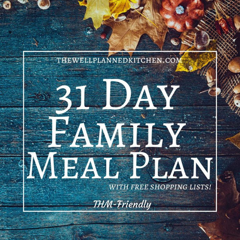 Trim Healthy Mama-friendly Meal Plan for Fall