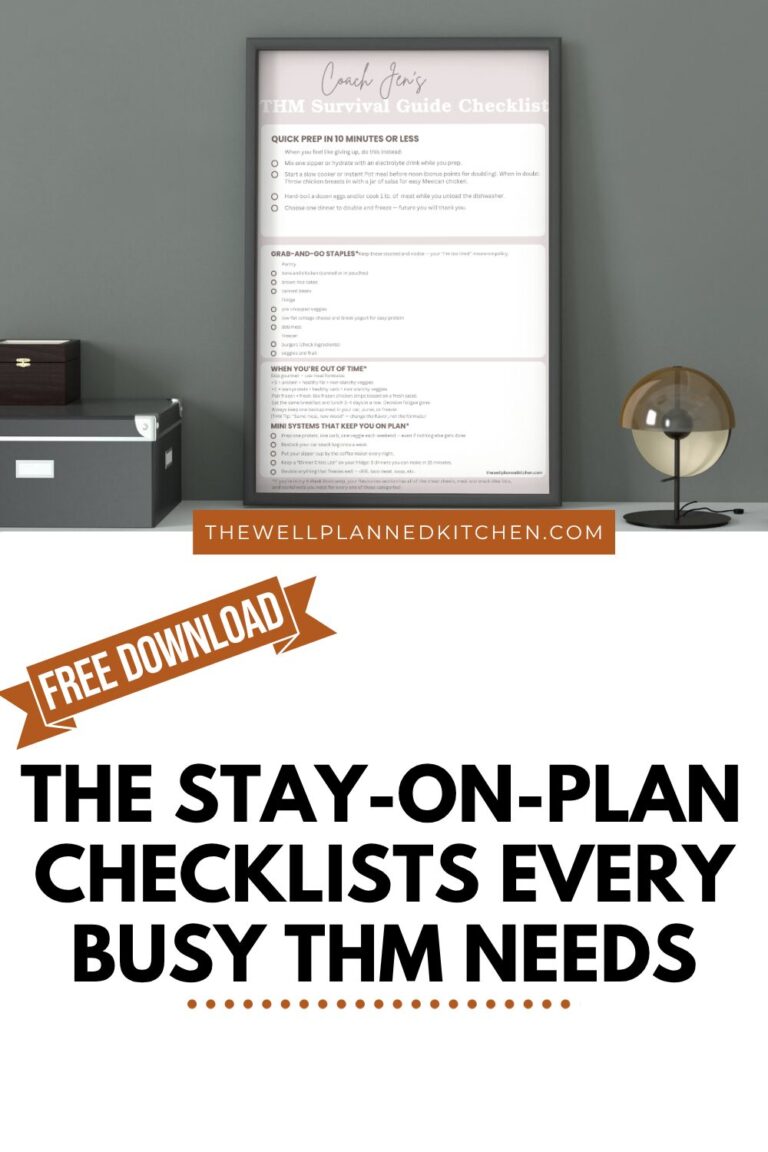 Stay On Plan Checklists for Trim Healthy Mamas